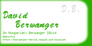 david berwanger business card